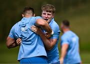 18 April 2024; Conor O'Tighearnaigh and Jason Jenkins during a Leinster Rugby squad training session at St Peter's College in Johannesburg, South Africa. Photo by Harry Murphy/Sportsfile
