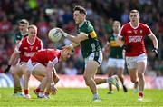 20 April 2024; Paudie Clifford of Kerry in action against Luke Fahy of Cork during the Munster GAA Football Senior Championship semi-final match between Kerry and Cork at Fitzgerald Stadium in Killarney, Kerry. Photo by Brendan Moran/Sportsfile