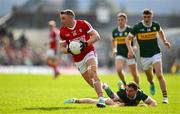 20 April 2024; Brian Hurley of Cork gets away from Tadhg Morley of Kerry during the Munster GAA Football Senior Championship semi-final match between Kerry and Cork at Fitzgerald Stadium in Killarney, Kerry. Photo by Brendan Moran/Sportsfile