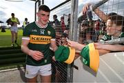 20 April 2024; Sean O'Shea of Kerry is greeted by supporters on arrival after the Munster GAA Football Senior Championship semi-final match between Kerry and Cork at Fitzgerald Stadium in Killarney, Kerry. Photo by Brendan Moran/Sportsfile