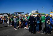 21 April 2024; Supporters from both teams before the Munster GAA Hurling Senior Championship Round 1 match between Clare and Limerick at Cusack Park in Ennis, Clare. Photo by Ray McManus/Sportsfile