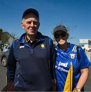 21 April 2024; Tommy and Maureen Gallagher Lahinch before the Munster GAA Hurling Senior Championship Round 1 match between Clare and Limerick at Cusack Park in Ennis, Clare. Photo by Ray McManus/Sportsfile