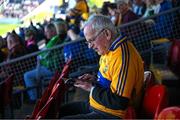 21 April 2024; Padraig MacMathuna, an past president of Clare GAA who attended his first championship game in June 1953 when Clare beat Limerick 10-8 to 1-1, ahead of the Munster GAA Hurling Senior Championship Round 1 match between Clare and Limerick at Cusack Park in Ennis, Clare. Photo by Ray McManus/Sportsfile