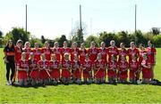 21 April 2024; The Tyrone team before the Electric Ireland All-Ireland Camogie Minor C semi-final match between Tyrone and Wicklow at Dunganny in Meath. Photo by Sam Barnes/Sportsfile