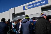 21 April 2024; Supporters queue outside the stadium before the Leinster GAA Hurling Senior Championship Round 1 match between Wexford and Dublin at Chadwicks Wexford Park in Wexford. Photo by Tyler Miller/Sportsfile