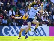 21 April 2024; Conor Burke of Dublin in action against Kevin Foley of Wexford during the Leinster GAA Hurling Senior Championship Round 1 match between Wexford and Dublin at Chadwicks Wexford Park in Wexford. Photo by Tyler Miller/Sportsfile