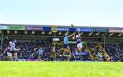 21 April 2024; Conor Donohoe of Dublin and Rory O'Connor of Wexford battle for possession during the Leinster GAA Hurling Senior Championship Round 1 match between Wexford and Dublin at Chadwicks Wexford Park in Wexford. Photo by Tyler Miller/Sportsfile