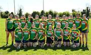 21 April 2024; The Carlow team before the Electric Ireland All-Ireland Camogie Minor B semi-final match between Armagh and Carlow at Dunganny in Meath. Photo by Sam Barnes/Sportsfile