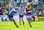 21 April 2024; Rory O'Connor of Wexford in action against Paddy Doyle of Dublin during the Leinster GAA Hurling Senior Championship Round 1 match between Wexford and Dublin at Chadwicks Wexford Park in Wexford. Photo by Tyler Miller/Sportsfile