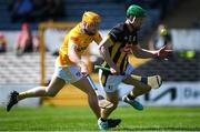 21 April 2024; Martin Keoghan of Kilkenny in action against Phelim Duffin of Antrim during the Leinster GAA Hurling Senior Championship Round 1 match between Kilkenny and Antrim at UMPC Nowlan Park in Kilkenny. Photo by Shauna Clinton/Sportsfile