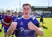 21 April 2024; Adam Conway of Waterford & District Junior Football League celebrates after the FAI Oscar Traynor Inter-League Cup final match between Mayo Football League and Waterford & District Junior League at Umbro Park, Milebush, Castlebar in Mayo. Photo by Michael P Ryan/Sportsfile