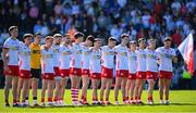 21 April 2024; Tyrone players before the Ulster GAA Football Senior Championship quarter-final match between Cavan and Tyrone at Kingspan Breffni in Cavan. Photo by Seb Daly/Sportsfile