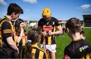 21 April 2024; Richie Reid of Kilkenny signs a sliotar for a supporter after his side's victory in the Leinster GAA Hurling Senior Championship Round 1 match between Kilkenny and Antrim at UMPC Nowlan Park in Kilkenny. Photo by Shauna Clinton/Sportsfile