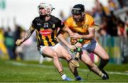 21 April 2024; Owen Wall of Kilkenny is tackled by Ryan McGarry of Antrim during the Leinster GAA Hurling Senior Championship Round 1 match between Kilkenny and Antrim at UMPC Nowlan Park in Kilkenny. Photo by Shauna Clinton/Sportsfile