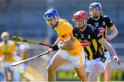 21 April 2024; Adrian Mullen of Kilkenny is tackled by Scott Walsh of Antrim during the Leinster GAA Hurling Senior Championship Round 1 match between Kilkenny and Antrim at UMPC Nowlan Park in Kilkenny. Photo by Shauna Clinton/Sportsfile