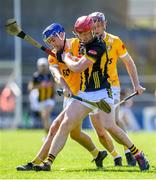21 April 2024; Adrian Mullen of Kilkenny in action against Scott Walsh of Antrim during the Leinster GAA Hurling Senior Championship Round 1 match between Kilkenny and Antrim at UMPC Nowlan Park in Kilkenny. Photo by Shauna Clinton/Sportsfile