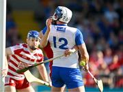 21 April 2024; Stephen Bennett of Waterford is tackled by Ger Mellerick of Cork during the Munster GAA Hurling Senior Championship Round 1 match between Waterford and Cork at Walsh Park in Waterford. Photo by Brendan Moran/Sportsfile
