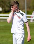 21 April 2024; Harrison Quinn of Mayo Football League after the FAI Oscar Traynor Inter-League Cup final match between Mayo Football League and Waterford & District Junior League at Umbro Park, Milebush, Castlebar in Mayo. Photo by Michael P Ryan/Sportsfile