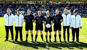 21 April 2024; Referee David Coldrick, centre, with assistants and umpires before the Ulster GAA Football Senior Championship quarter-final match between Cavan and Tyrone at Kingspan Breffni in Cavan. Photo by Seb Daly/Sportsfile