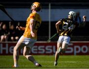 21 April 2024; Owen Wall of Kilkenny celebrates after scoring a point during the Leinster GAA Hurling Senior Championship Round 1 match between Kilkenny and Antrim at UMPC Nowlan Park in Kilkenny. Photo by Shauna Clinton/Sportsfile