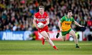 20 April 2024; Emmett Bradley of Derry during the Ulster GAA Football Senior Championship quarter-final match between Derry and Donegal at Celtic Park in Derry. Photo by Stephen McCarthy/Sportsfile