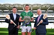 22 April 2024; In attendance at the launch of Bord Gáis Energy’s ‘That’s Hurling Energy’ campaign are, from left, Bord Gáis Energy ambassador Joe Canning, Bord Gáis Energy ambassador and Limerick hurler Gearóid Hegarty and Bord Gáis Energy Managing Director Dave Kirwan at Croke Park in Dublin. The new campaign marks Bord Gáis Energy’s 15 years of involvement in inter county hurling and celebrates the excitement, spirit and passion that makes the GAA All-Ireland Senior Hurling Championship and its fans so unique. Photo by Sam Barnes/Sportsfile