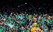 21 April 2024; Limerick supporters before the Munster GAA Hurling Senior Championship Round 1 match between Clare and Limerick at Cusack Park in Ennis, Clare. Photo by Ray McManus/Sportsfile