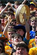 21 April 2024; Clare supporters before the Munster GAA Hurling Senior Championship Round 1 match between Clare and Limerick at Cusack Park in Ennis, Clare. Photo by Ray McManus/Sportsfile