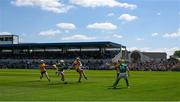 21 April 2024; A general view of Cusack Park as Aaron Gillane of Limerick fires in a shot during the Munster GAA Hurling Senior Championship Round 1 match between Clare and Limerick at Cusack Park in Ennis, Clare. Photo by Ray McManus/Sportsfile