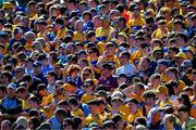 21 April 2024; Clare supporters during the Munster GAA Hurling Senior Championship Round 1 match between Clare and Limerick at Cusack Park in Ennis, Clare. Photo by Ray McManus/Sportsfile