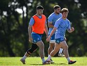 22 April 2024; Ben Brownlee and Henry McErlean during a Leinster Rugby squad training session at Fourways High School in Johannesburg, South Africa. Photo by Harry Murphy/Sportsfile