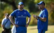 22 April 2024; Senior kitman Jim Bastick and Senior coach Jacques Nienaber during a Leinster Rugby squad training session at Fourways High School in Johannesburg, South Africa. Photo by Harry Murphy/Sportsfile
