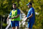 22 April 2024; Elite player development officer Kieran Hallett and Senior coach Jacques Nienaber during a Leinster Rugby squad training session at Fourways High School in Johannesburg, South Africa. Photo by Harry Murphy/Sportsfile