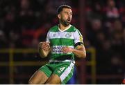22 April 2024; Roberto Lopes of Shamrock Rovers reacts to a missed shot on goal during the SSE Airtricity Men's Premier Division match between Shelbourne and Shamrock Rovers at Tolka Park in Dublin. Photo by Shauna Clinton/Sportsfile