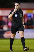22 April 2024; Referee Rob Hennessy during the SSE Airtricity Men's Premier Division match between Shelbourne and Shamrock Rovers at Tolka Park in Dublin. Photo by Stephen McCarthy/Sportsfile