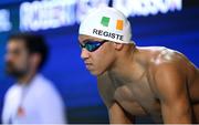 23 April 2024; Deaten Registe of Ireland before competing in the Men's 100m Breaststroke SB14 Final during day three of the Para Swimming European Championships at the Penteada Olympic Pools Complex in Funchal, Portugal. Photo by Ramsey Cardy/Sportsfile