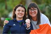 23 April 2024; Nicole Turner of Ireland, and her Mum Bernie, after finishing third in the Women's 200m Individual Medley SM6 Final during day three of the Para Swimming European Championships at the Penteada Olympic Pools Complex in Funchal, Portugal. Photo by Ramsey Cardy/Sportsfile