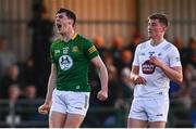 23 April 2024; Conor Duke of Meath celebrates scoring a point during the EirGrid Leinster GAA Football U20 Championship semi-final match between Kildare and Meath at Manguard Park at the Kildare GAA Centre of Excellence in Hawkfield, Kildare. Photo by Tyler Miller/Sportsfile