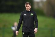 23 April 2024; Republic of Ireland manager Tom Elmes before the women's under 16's international friendly match between Republic of Ireland and Denmark at the FAI National Training Centre in Abbotstown, Dublin. Photo by Stephen McCarthy/Sportsfile
