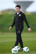 23 April 2024; Republic of Ireland physiotherapist Eoghan O'Sullivan before the women's under 16's international friendly match between Republic of Ireland and Denmark at the FAI National Training Centre in Abbotstown, Dublin. Photo by Stephen McCarthy/Sportsfile