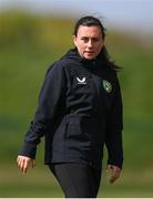 23 April 2024; Republic of Ireland coach Megan Smyth-Lynch before the women's under 16's international friendly match between Republic of Ireland and Denmark at the FAI National Training Centre in Abbotstown, Dublin. Photo by Stephen McCarthy/Sportsfile