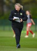 23 April 2024; Republic of Ireland operations manager Evelyn McMullan before the women's under 16's international friendly match between Republic of Ireland and Denmark at the FAI National Training Centre in Abbotstown, Dublin. Photo by Stephen McCarthy/Sportsfile
