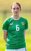 23 April 2024; Sarah McCaffrey of Republic of Ireland before the women's under 16's international friendly match between Republic of Ireland and Denmark at the FAI National Training Centre in Abbotstown, Dublin. Photo by Stephen McCarthy/Sportsfile
