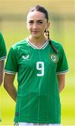 23 April 2024; Ella Kelly of Republic of Ireland before the women's under 16's international friendly match between Republic of Ireland and Denmark at the FAI National Training Centre in Abbotstown, Dublin. Photo by Stephen McCarthy/Sportsfile