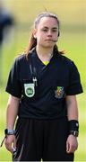 23 April 2024; Referee Hannah O'Brien before the women's under 16's international friendly match between Republic of Ireland and Denmark at the FAI National Training Centre in Abbotstown, Dublin. Photo by Stephen McCarthy/Sportsfile