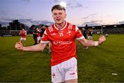 23 April 2024; Darragh Dorian of Louth celebrates after his sides victory in the EirGrid Leinster GAA Football U20 Championship semi-final match between Dublin and Louth at Parnell Park in Dublin. Photo by Sam Barnes/Sportsfile