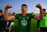 23 April 2024; Jamie Murphy of Meath celebrates after the EirGrid Leinster GAA Football U20 Championship semi-final match between Kildare and Meath at Manguard Park at the Kildare GAA Centre of Excellence in Hawkfield, Kildare. Photo by Tyler Miller/Sportsfile