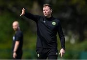 23 April 2024; Republic of Ireland manager Tom Elmes during the women's under 16's international friendly match between Republic of Ireland and Denmark at the FAI National Training Centre in Abbotstown, Dublin. Photo by Stephen McCarthy/Sportsfile