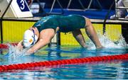 24 April 2024; Róisín Ní Ríain of Ireland on her way to winning  her Women's 100m Backstroke S13 Heat during day four of the Para Swimming European Championships at the Penteada Olympic Pools Complex in Funchal, Portugal. Photo by Ramsey Cardy/Sportsfile