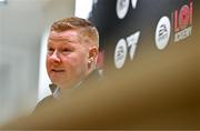 24 April 2024; LOI Development Manager Will Clarke during an EA Sports LOI Academy Media Briefing at FAI Headquarters in Abbotstown, Dublin. Photo by Tyler Miller/Sportsfile